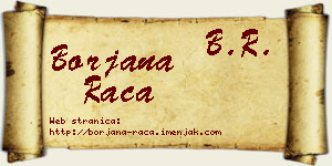 Borjana Raca vizit kartica